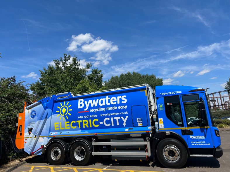 Our sky-blue electric dustcart